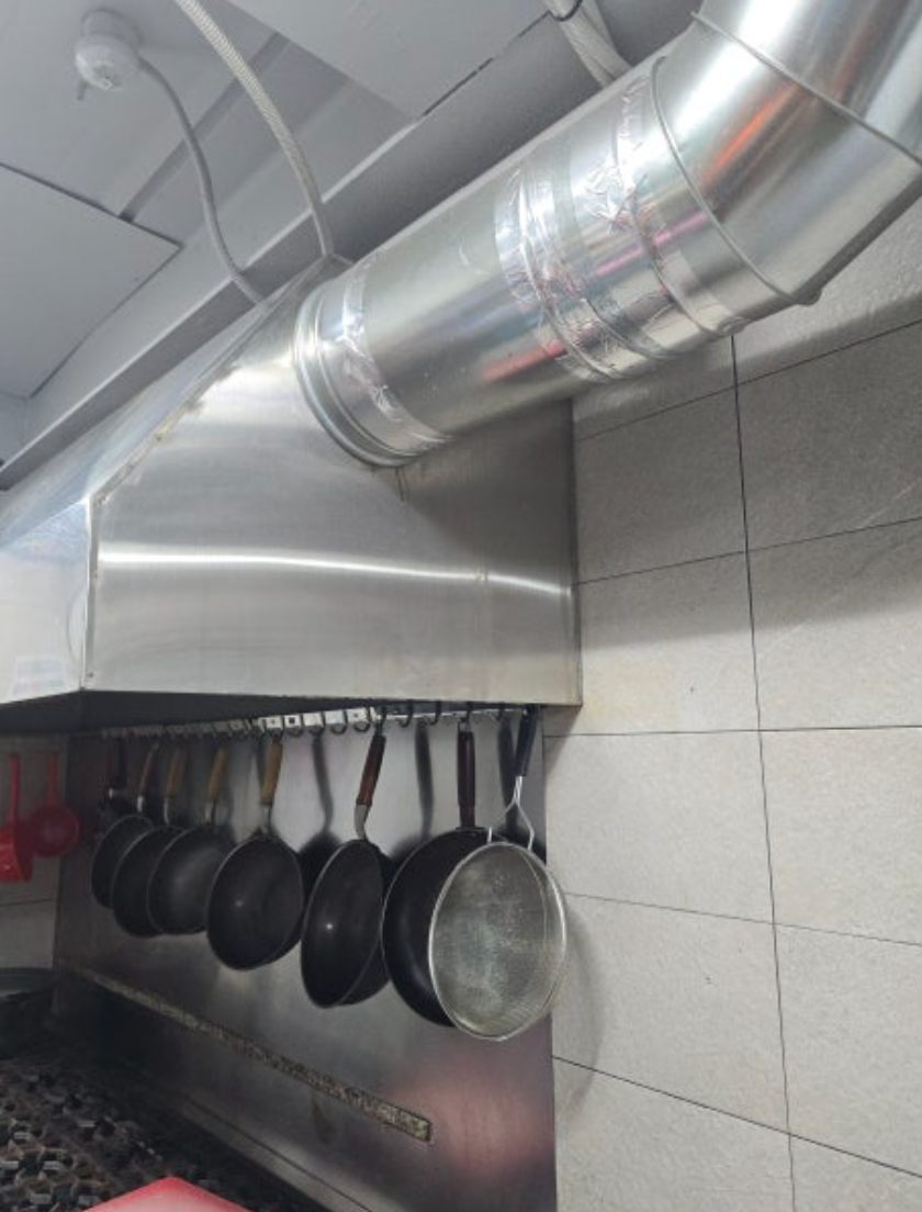 고기집 후드 연장 시공 시공 전