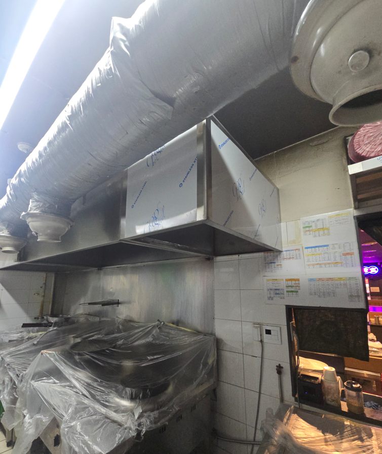 중화식당 웍 화구 후드 연장 시공 후